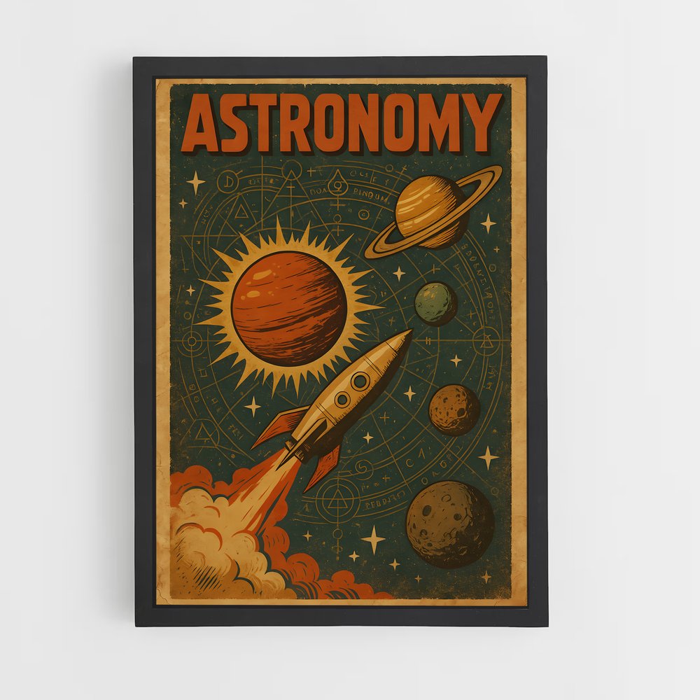 Poster Retro espace captivant – affiche Espace rétro (vue 2)